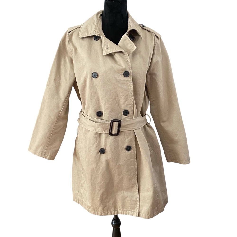 Old Navy Beige Trench Coat Belted Double Breasted Jacket